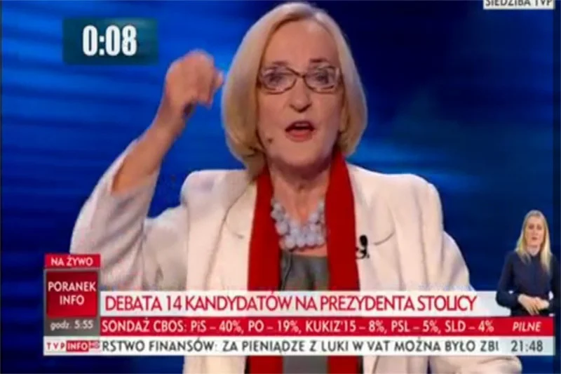 Krystyna Krzekotowska stwierdziła, że w Warszawie za dużo jest... kandydatów na prezydent stolicy.