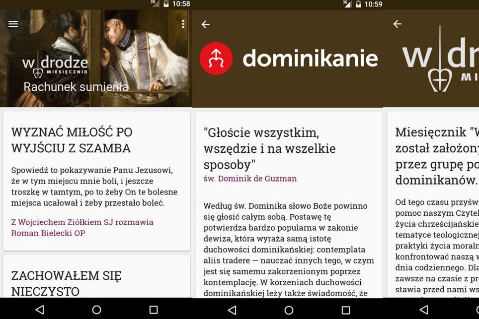 O czym mogą przeczytać wierni po otwarciu aplikacji?