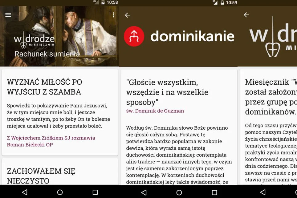 O czym mogą przeczytać wierni po otwarciu aplikacji?