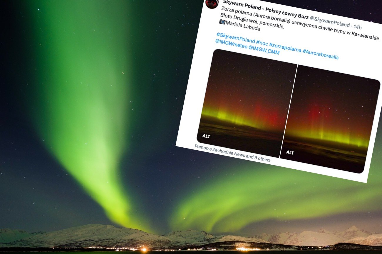 Nad Polską można było obserwować zorzę polarną