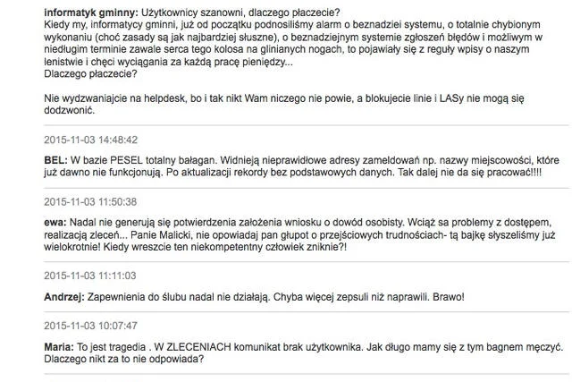 Wypowiedzi z forum na temat SRP
