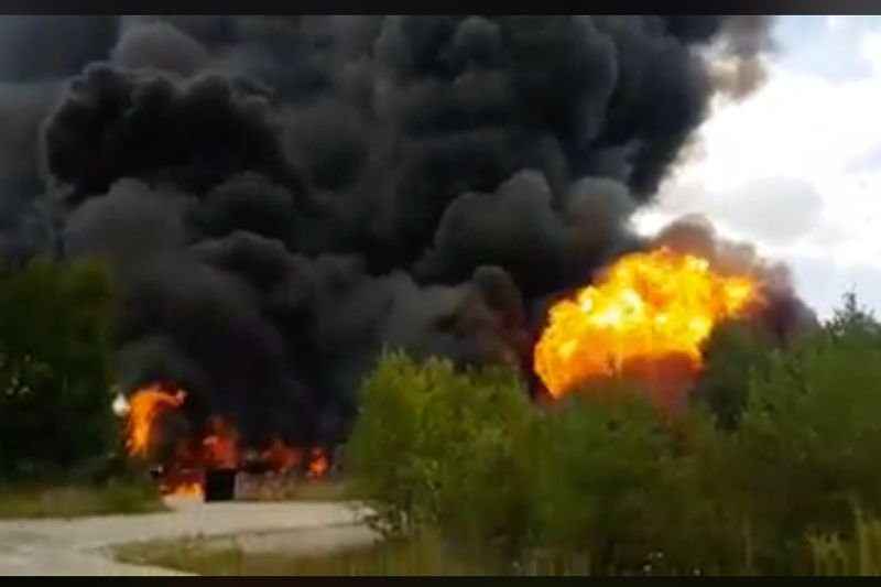 Pożar, który wybuchł na składowisku odpadów koło Polkowic objął już pobliski las.