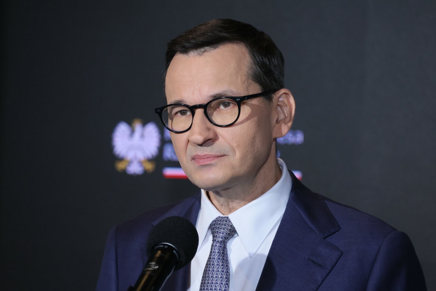 Mateusz Morawiecki z PiS na konferencji prasowej