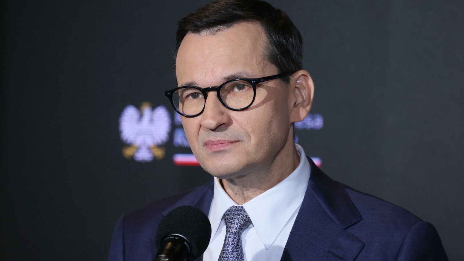 Mateusz Morawiecki z PiS na konferencji prasowej