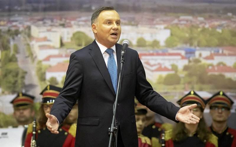 Prezydent Andrzej Duda podczas wizyty w Kolnie.