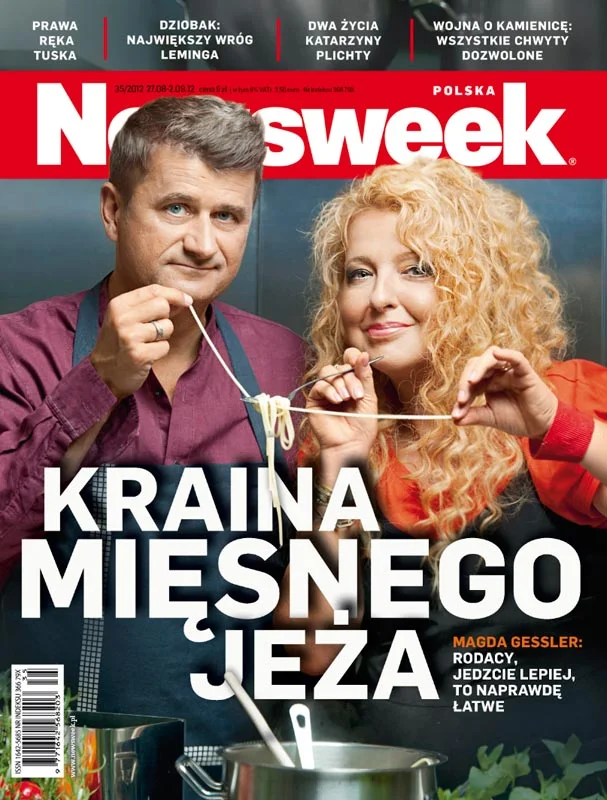 Okładka Newsweeka. Janusz Palikot i Magda Gessler w kuchni