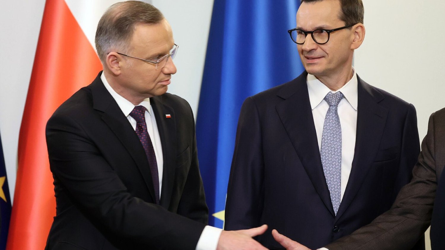 Prezydent Andrzej Duda i premier Mateusz Morawiecki po desygnowaniu polityka PiS na premiera