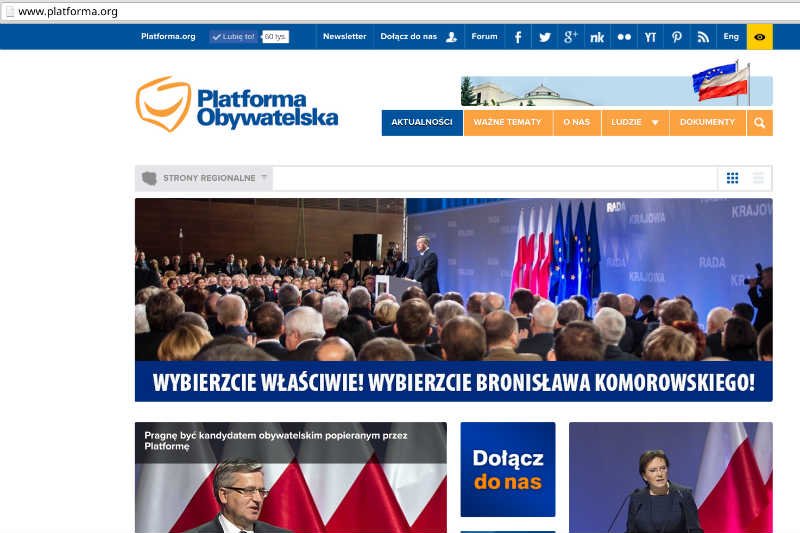 Platforma Obywatelska wykupiła witrynę, która jest hasłem wyborczym Andrzeja Dudy.
