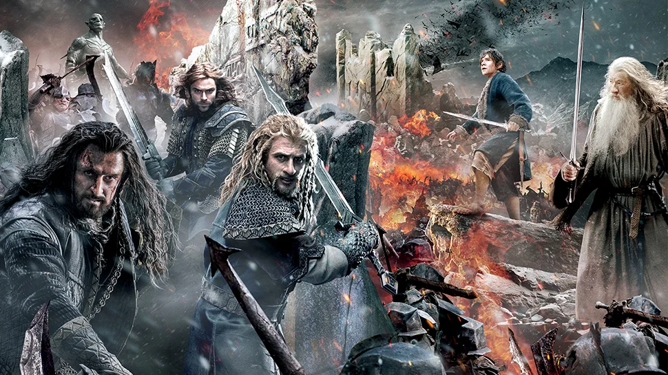 Grafika promująca film "Hobbit: Bitwa pięciu armii".