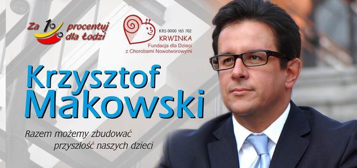 Billboard Krzysztofa Makowskiego zachęcający do przekazywania 1% podatku
