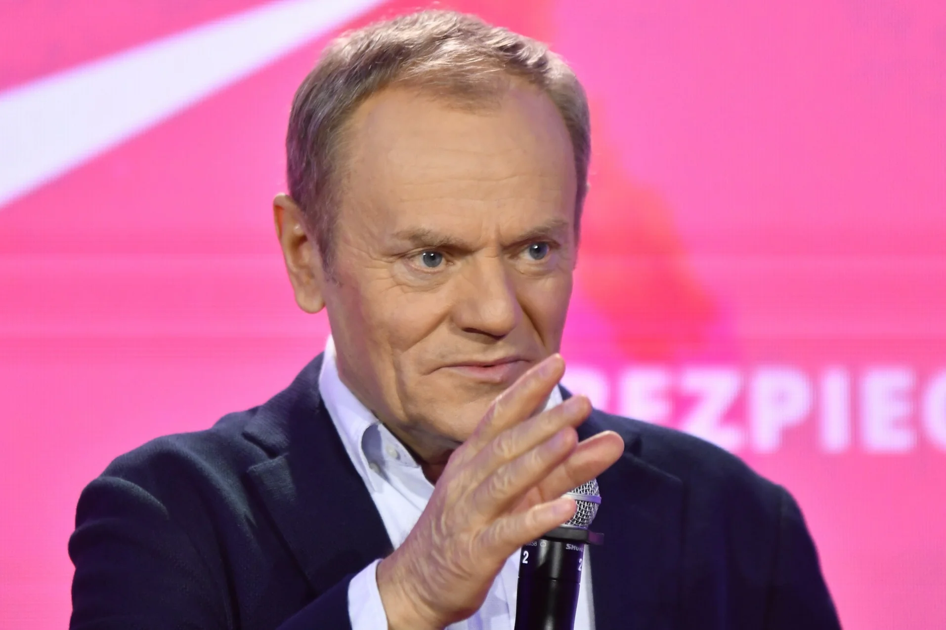 Donald Tusk na spotkaniu w Sosnowcu.