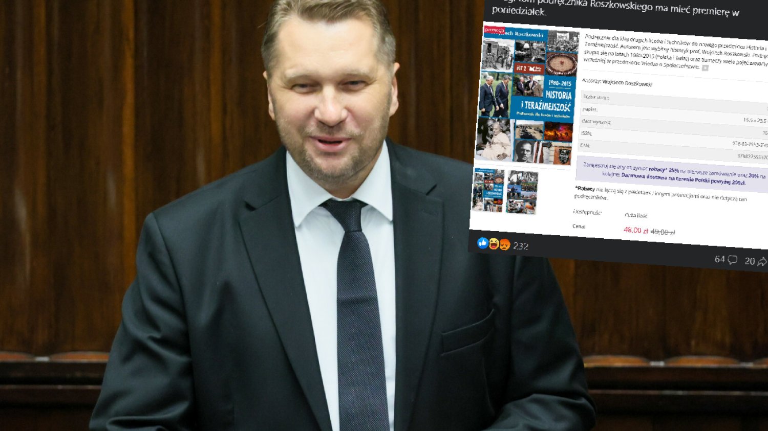 Prof. Roszkowski napisał drugą część HiT. Przemysław Czarnek ją zatwierdził.