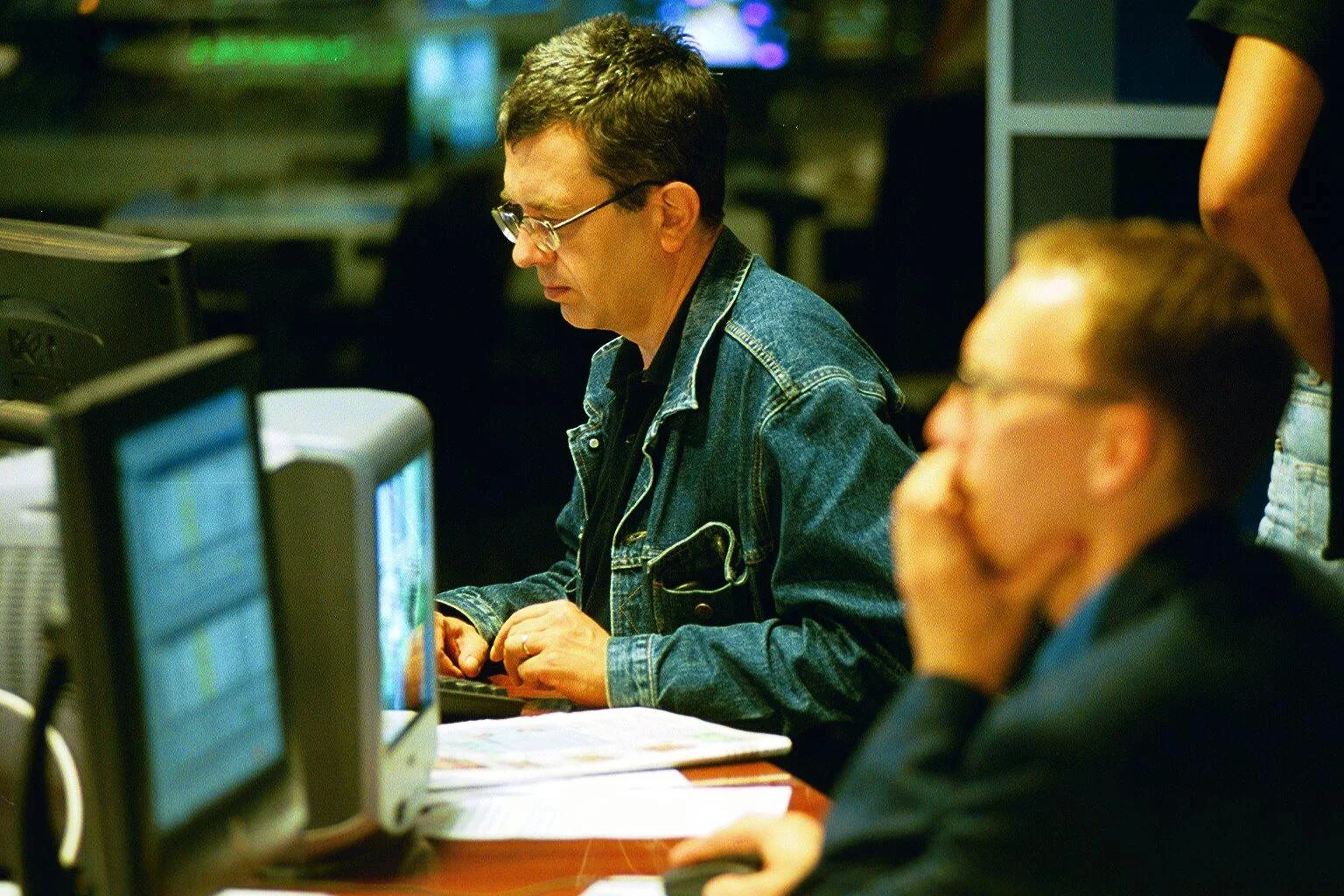 Wnętrze studia TVN 24 - 2001 rok.