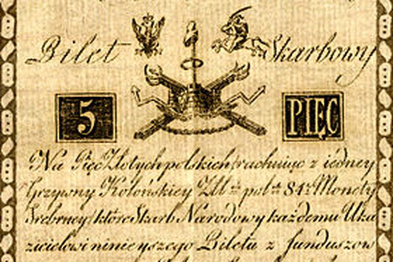 Bilet skarbowy o wartości 5 złotych, 1794