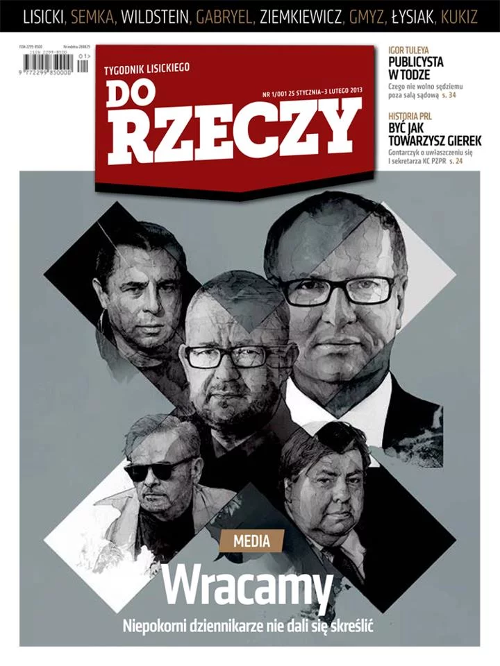 Okładka pierwszego numeru tygodnika "Do Rzeczy"