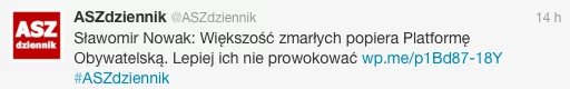 ASZDziennik nabija się ze słów Sławomira Nowaka
