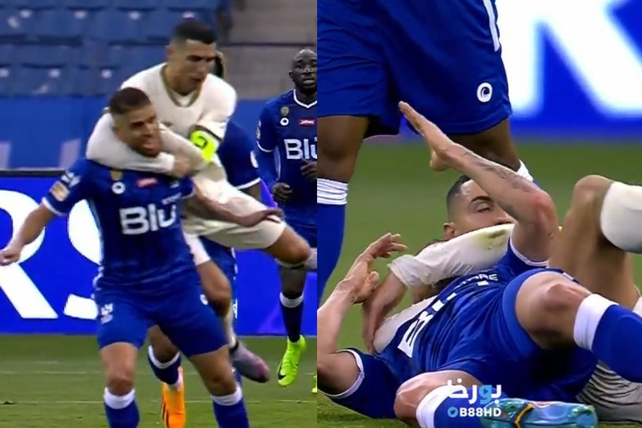 Skandaliczne zachowanie Cristiano Ronaldo podczas meczu.