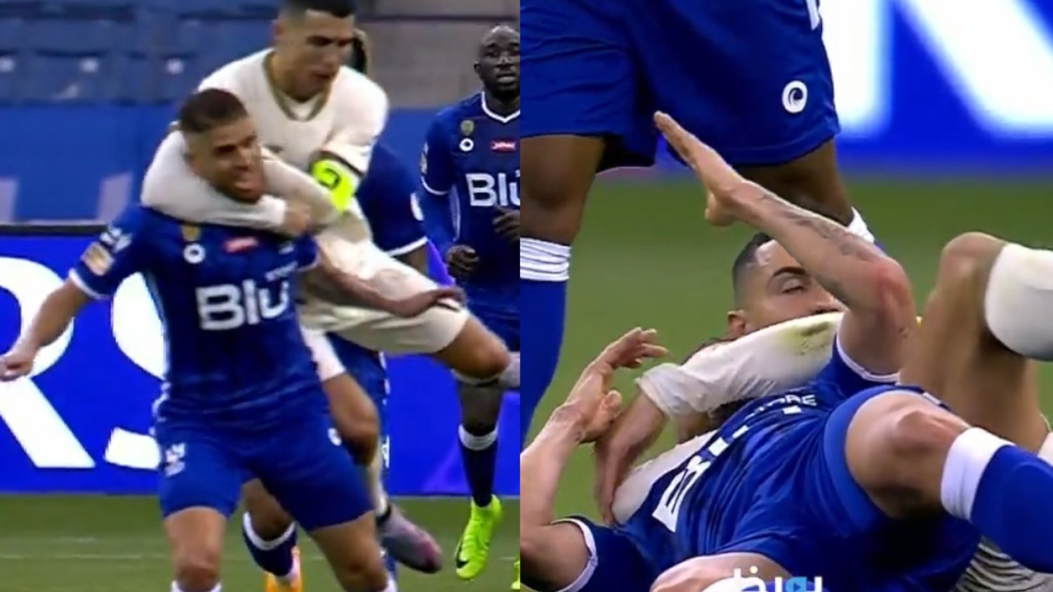 Skandaliczne zachowanie Cristiano Ronaldo podczas meczu.