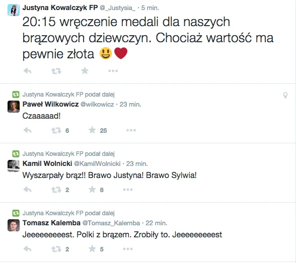 Trzeci wynik Polek wywołał wielką radość wśród kibiców.