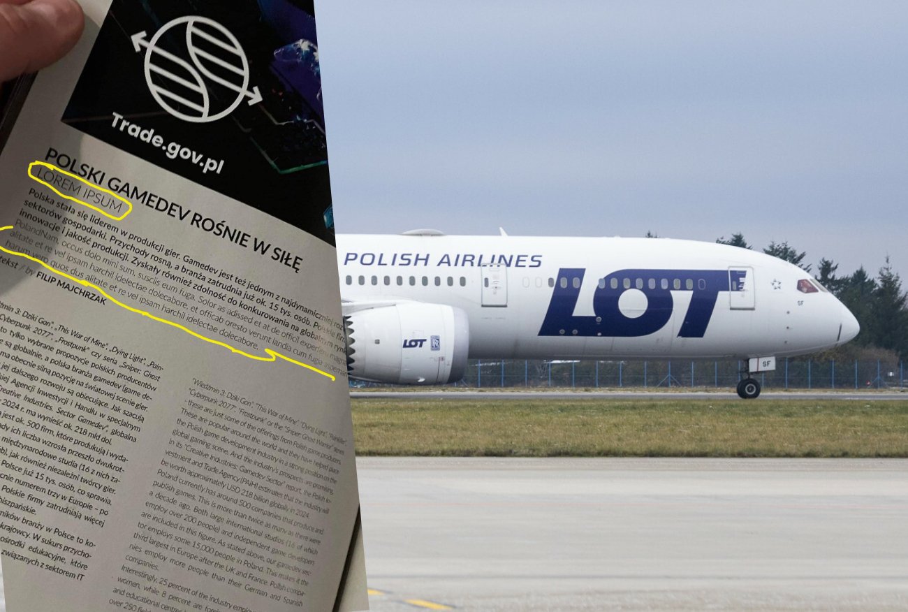 Wpadka PLL LOT. Posłanka wrzuciła zdjęcie: "Lorem Ipsum".