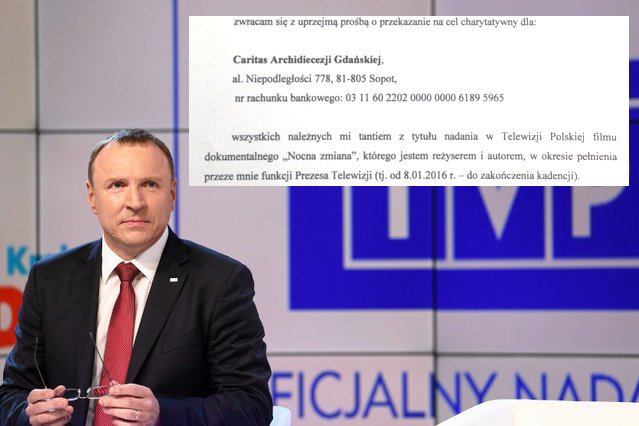 Jacek Kurski chce, żeby ZAIKS przekazał pieniądze z tytułu tantiem za "Nocną zmianę" na konto archidiecezji gdańskiej.