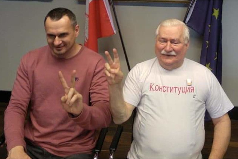 Wałęsa podczas spotkania z Sencowem.