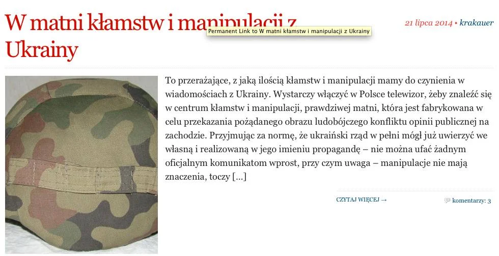 W taki sposób obserwatorpolityczny.pl przedstawia wydarzenia na Ukrainie