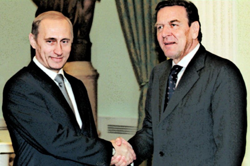 Gerhard Schoeder i Władimir Putin. Wielka przyjaźń ponad podziałami.