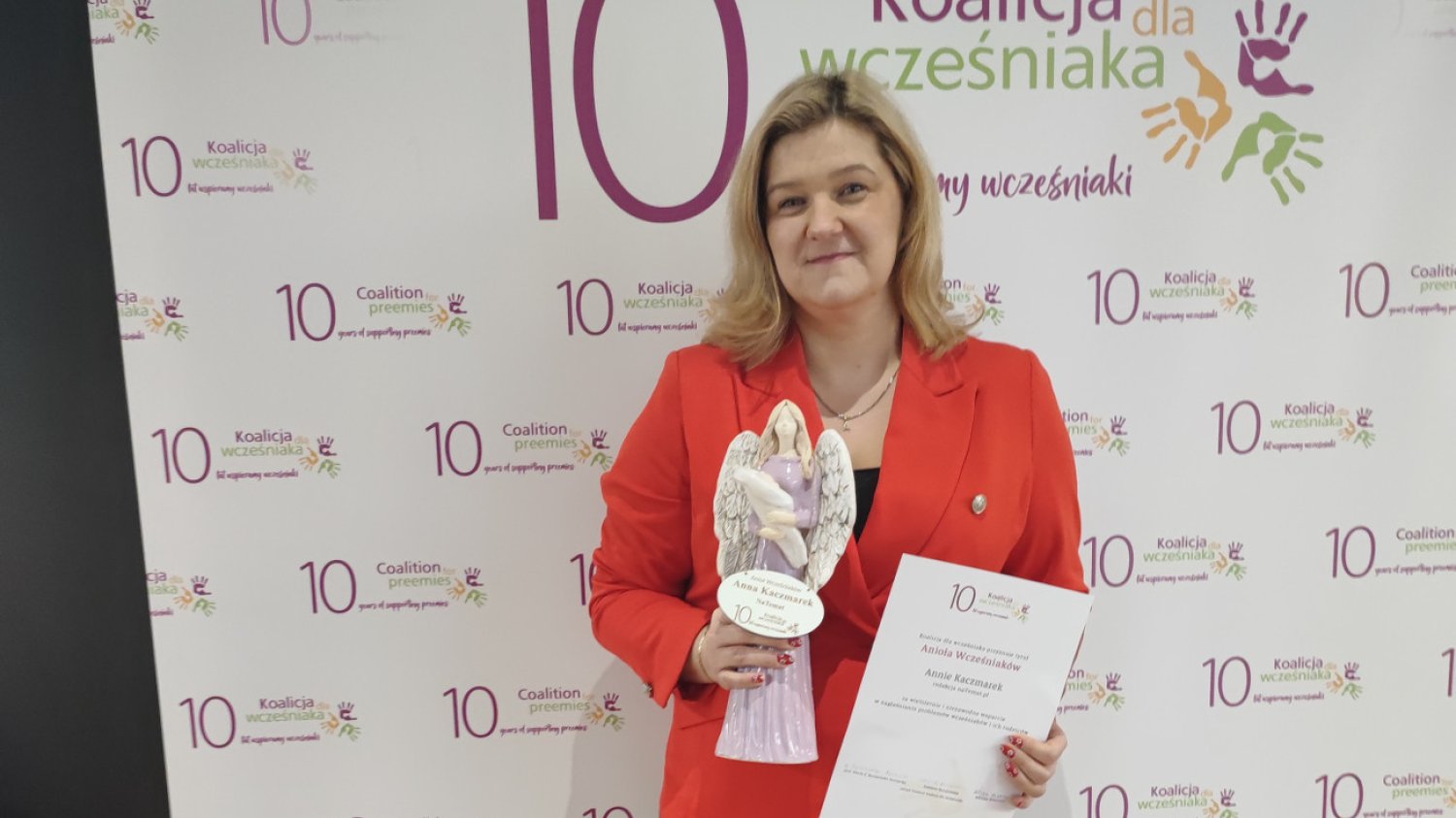 Anna Kaczmarek z naTemat z tytułem Anioła Wcześniaków.