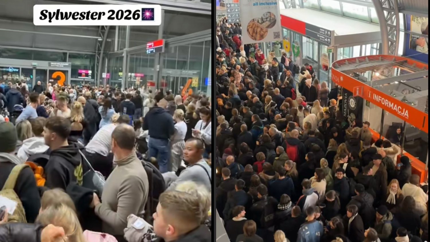 Lotnisko w Modlinie poległo w sylwestra. Koczujący ludzie krzyczeli "pomocy"