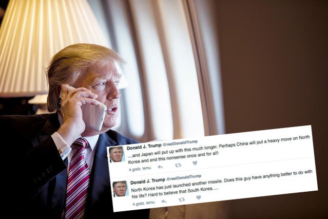 Donald Trump apeluje do Chin, żeby zakończyły problemy jakie stwarza Korea Północna.