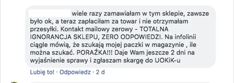Klienci czują się ignorowani przez OleOle.pl.