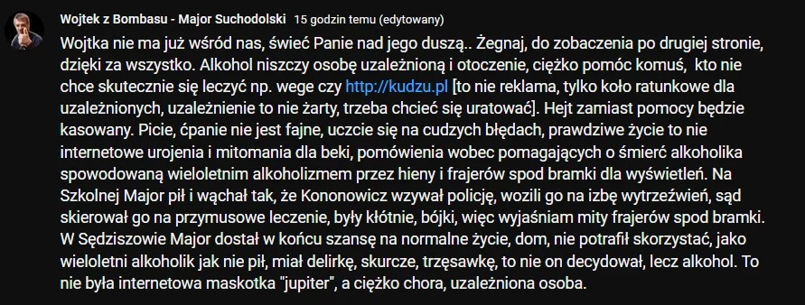 major suchodolski kononowicz youtube śmierć przyczyny