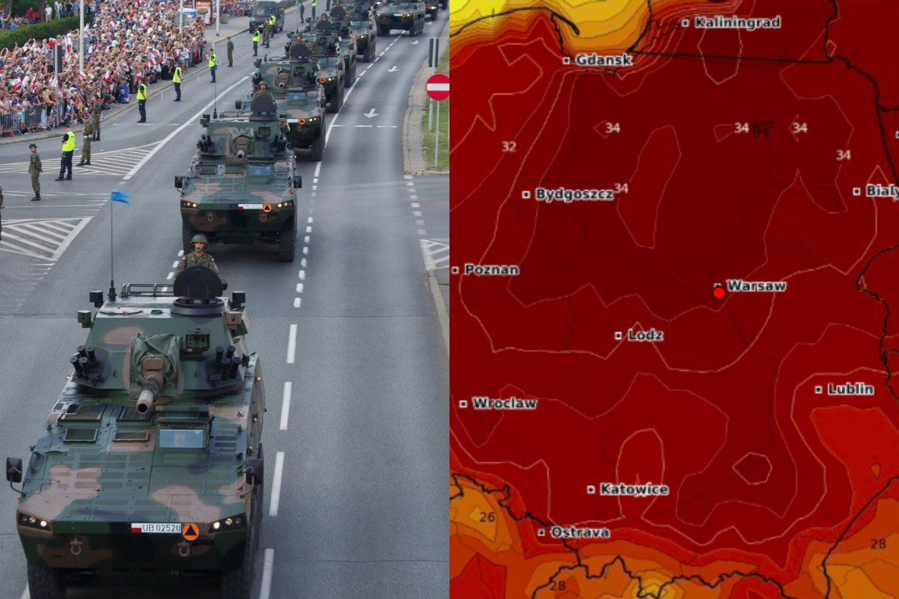 Prognozy wskazują, że pogoda w Warszawie będzie bardzo ciężka do zniesienia podczas wielkiej defilady