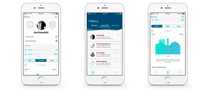 W ramach Comarch CareMate urządzenie WristBand zintegrowane jest z aplikacją, którą opiekun monitorowanej osoby instaluje na swoim telefonie