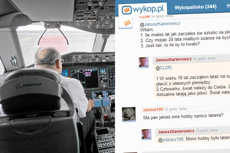 W AMA na Wykopie pilot samolotów pasażerskich odpowiadał na pytania polskich internautów.
