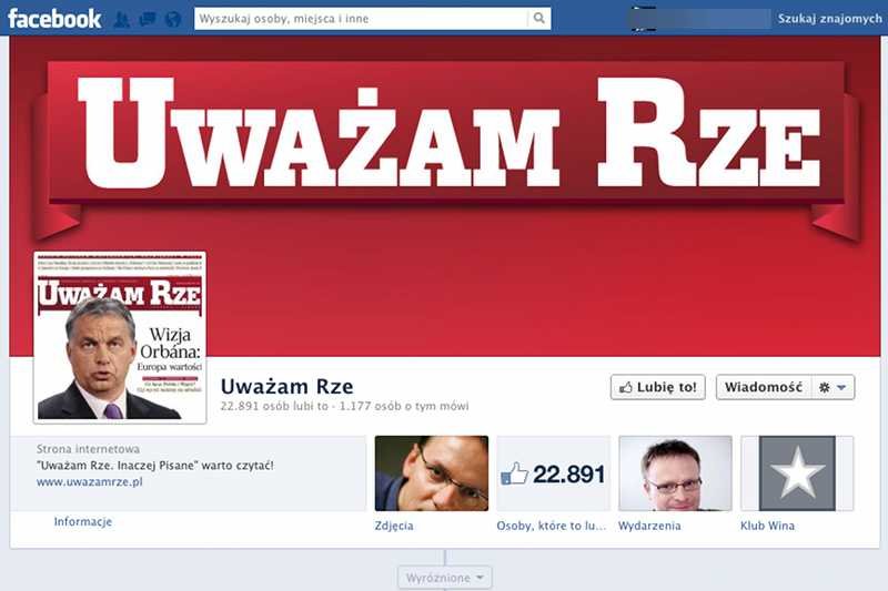 Profil "Uważam Rze" na Facebooku w ciągu niecałych dwóch dni stracił przeszło 5 tysięcy fanów.