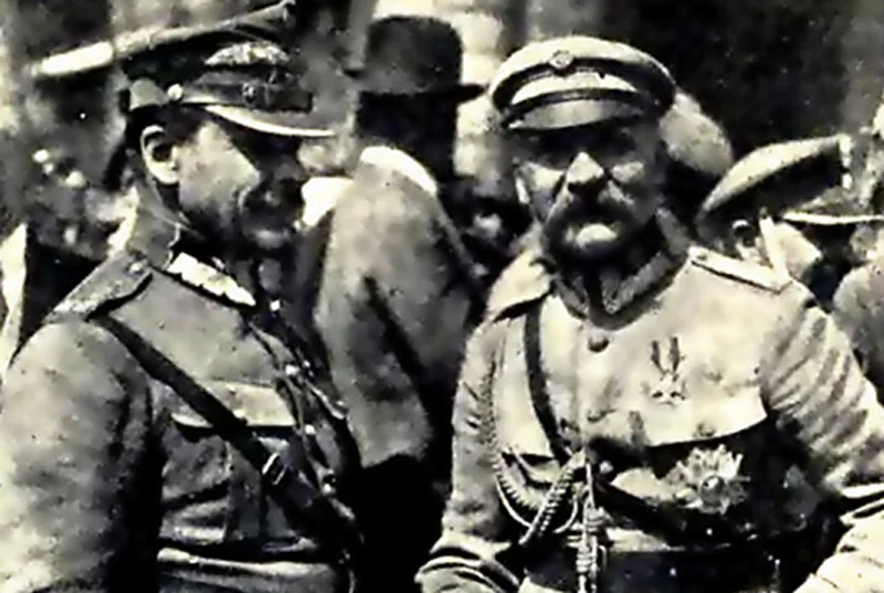 Marszałek Jóżef Piłsudski i generał Józef Haller