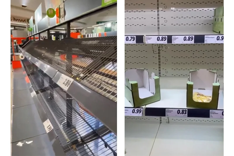 Tak jak i w Polsce, po ogłoszeniu pandemii koronawirusa, wszystkie towary zniknęły z półek w supermarketach.