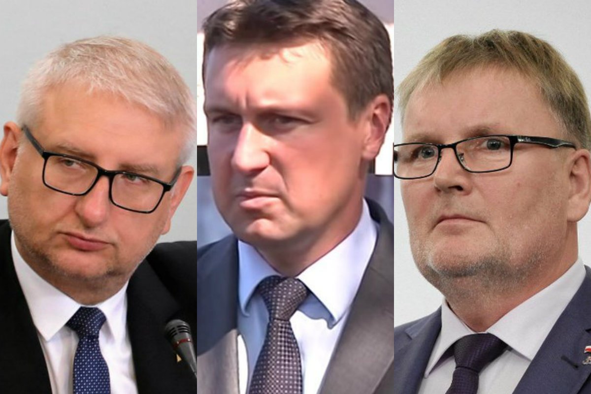 Od lewej Stanisław Pięta, Łukasz Zbonikowski, Waldemar Bonkowski. Dla całej trójki zabraknie miejsca na listach PiS.