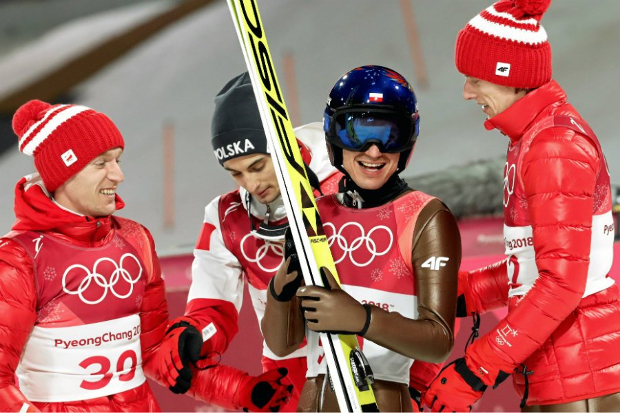 Kamil Stoch na igrzyskach olimpijskich w Pjongczangu.