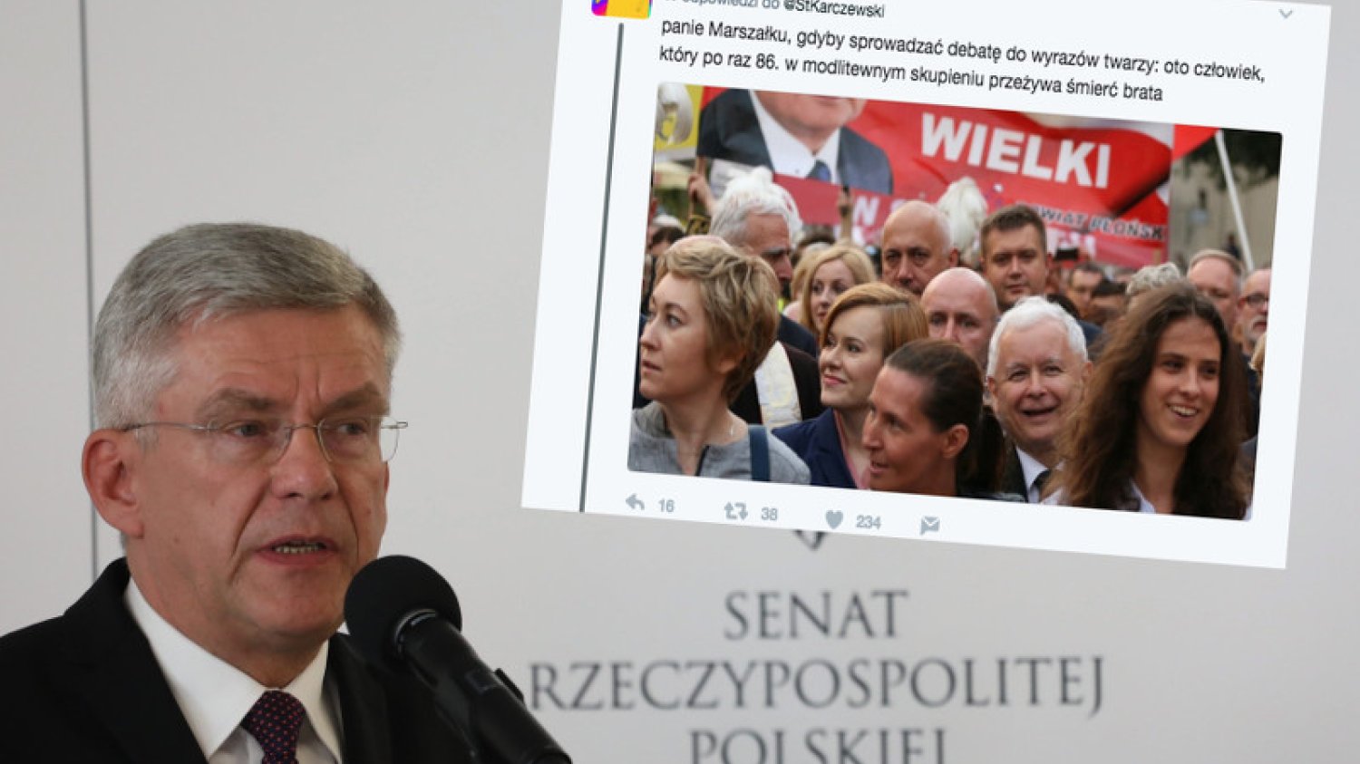 Marszałek Senatu powinien wiedzieć, że przywoływanie losowych zdjęć jest w polityce bronią obosieczną.