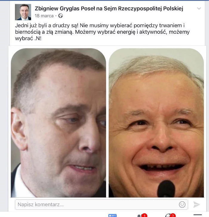 Poseł Zbigniew Gryglas zachwala Nowoczesną.
