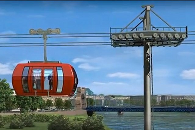 Kadr z animacji pokazującej, jak będzie wyglądać kolejka Politechniki Wrocławskiej