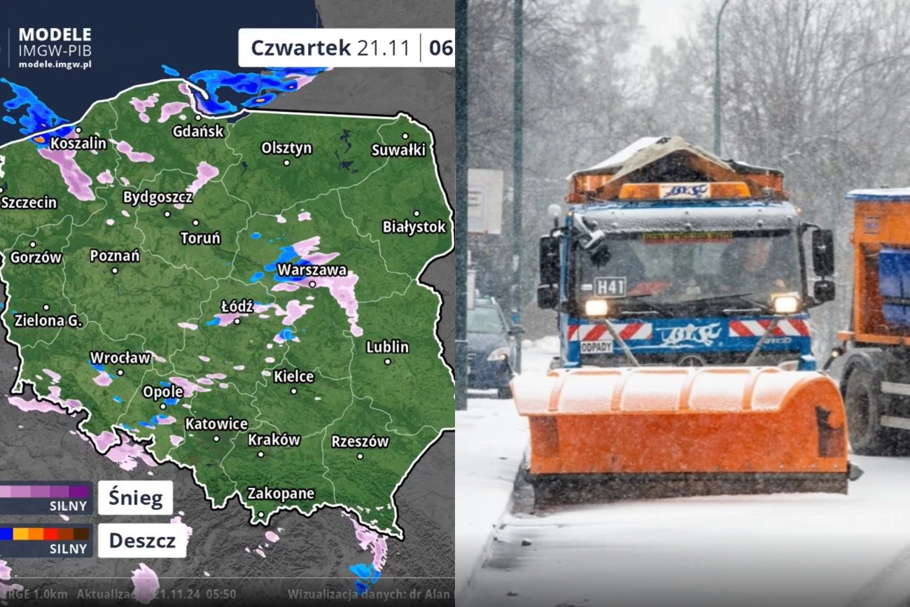 Pierwszy atak zimy w Warszawie. Posypywarki wyjechały na ulice już przed trzecią rano.