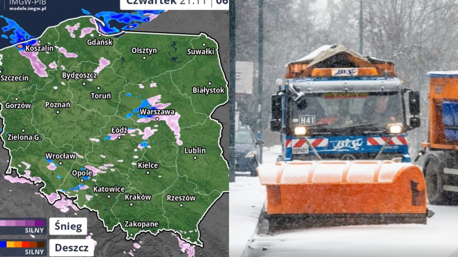 Pierwszy atak zimy w Warszawie. Posypywarki wyjechały na ulice już przed trzecią rano Pierwszy atak zimy w Warszawie. Posypywarki wyjechały na ulice już przed trzecią rano.