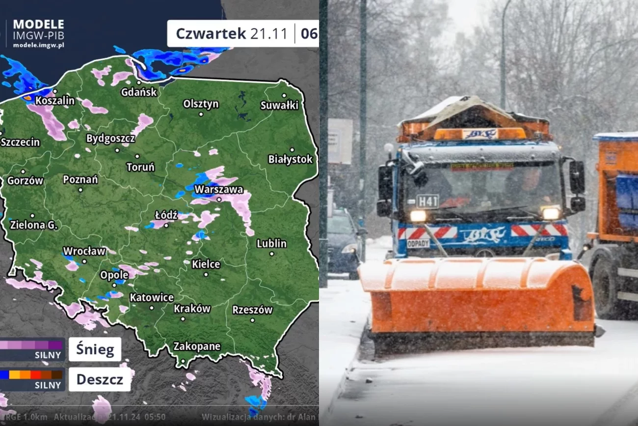 Pierwszy atak zimy w Warszawie. Posypywarki wyjechały na ulice już przed trzecią rano Pierwszy atak zimy w Warszawie. Posypywarki wyjechały na ulice już przed trzecią rano.