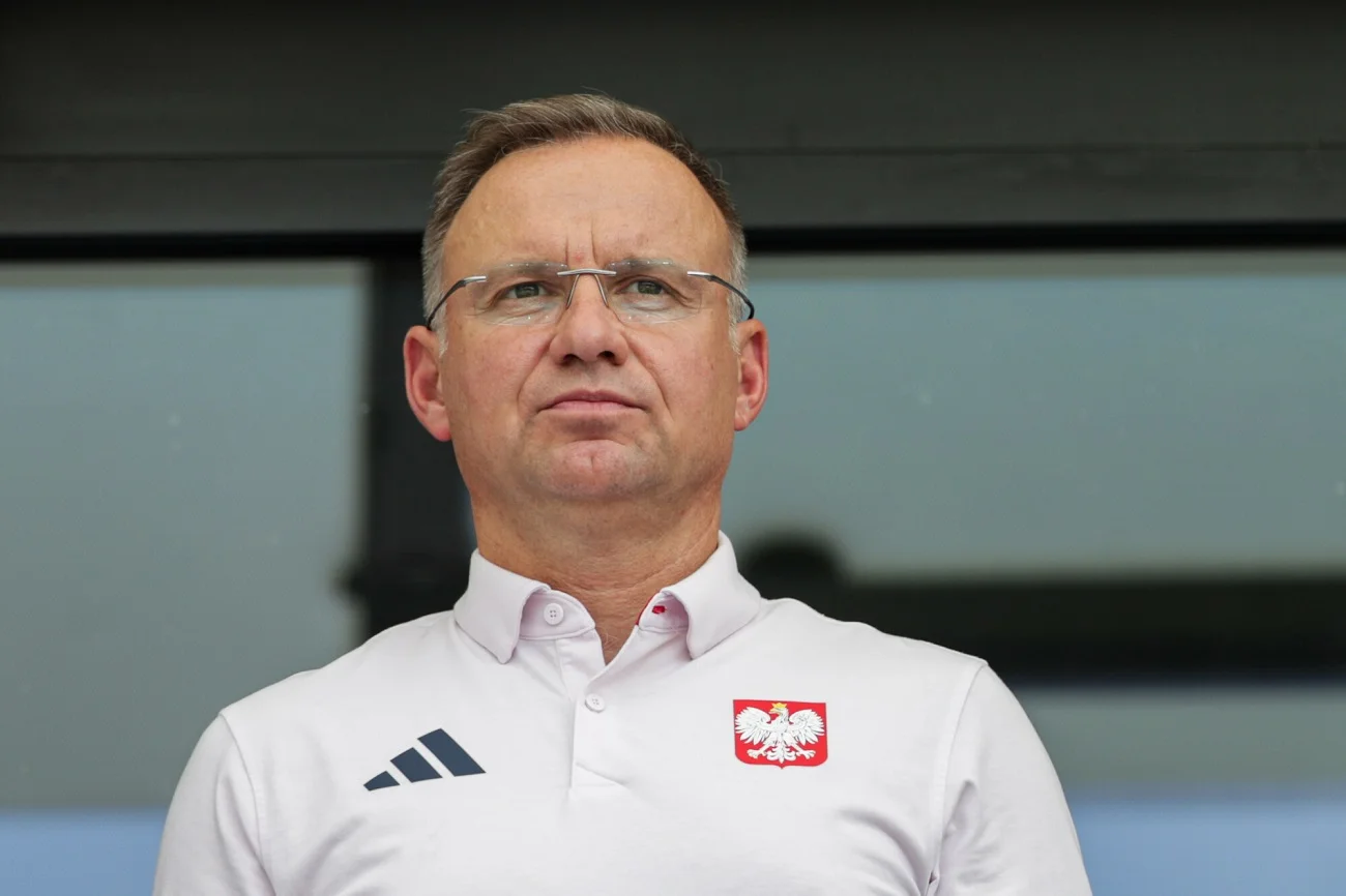 Andrzej Duda na stadionie