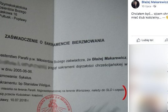 Szokujące zaświadczenie o bierzmowaniu w Pułtusku