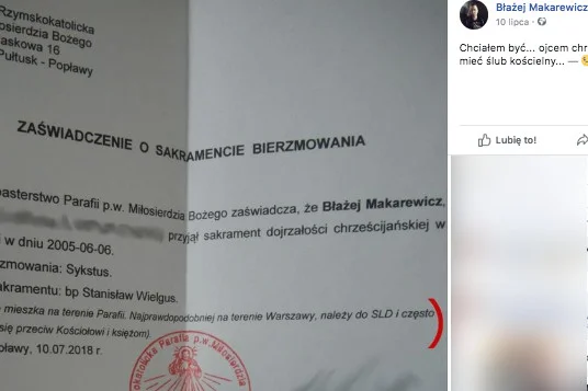Szokujące zaświadczenie o bierzmowaniu w Pułtusku